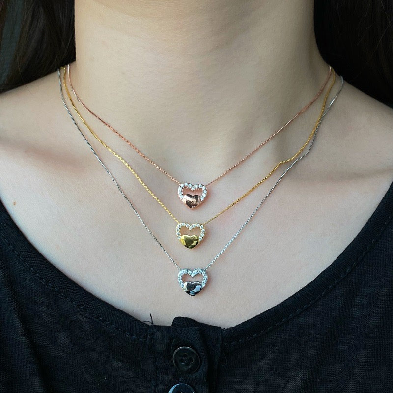 Cadena corazón de diamantes