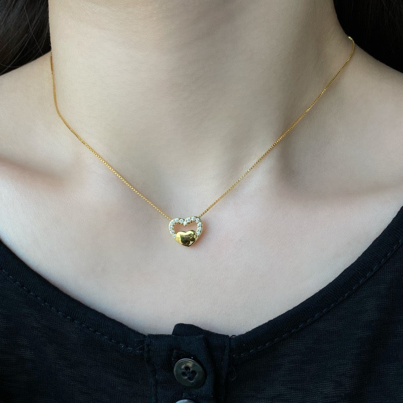 Cadena corazón de diamantes