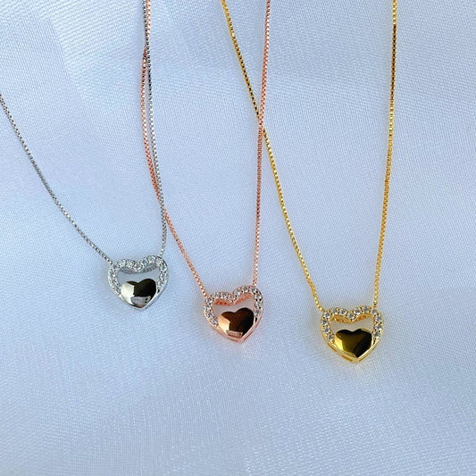Cadena corazón de diamantes